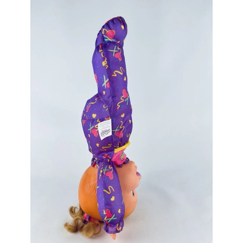 Toy Biz 1996 Baby Headstand Surprise Doll Purple Blonde Pig Tails Vintage 90s
